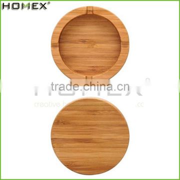 Bamboo round shape cigar ashtray Homex BSCI/Factory