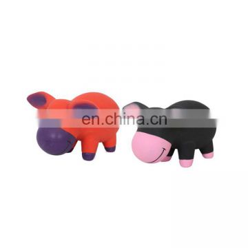 Pig shape Interactive dog toy pet latex toy with squeaker