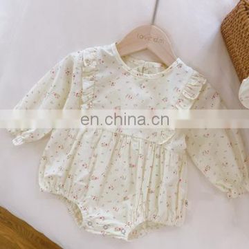 Infant pastoral style romper floral western style long-sleeved romper