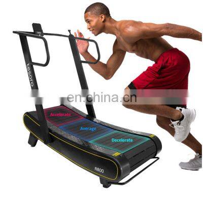semi-commercial treadmill without motor body exercise gym running machine curved manual fitness  equipment