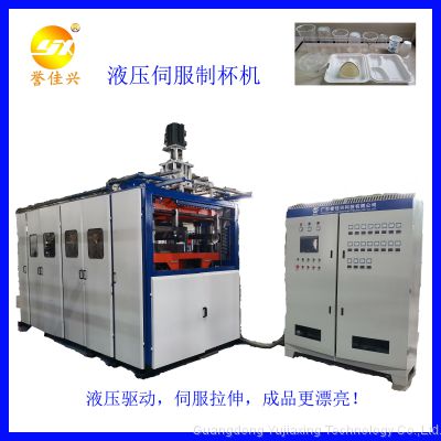 YJ850X560 Hydraulic Disposable Plastic Cup Bowl Making Thermoforming Machine with Servo Motor Stretching