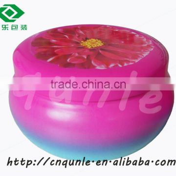 two-piece colourful seamless round candle tin box