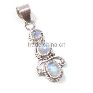 Rainbow Moonstone 925 sterling silver jewelry wholesale Indian semi precious gemstone jewelry