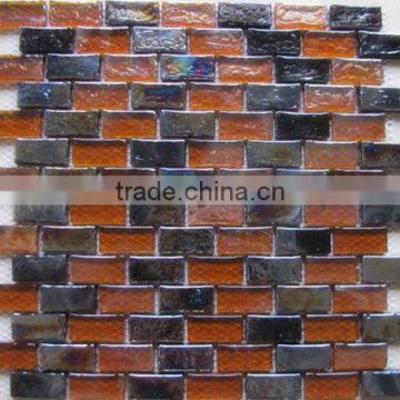 Hot sale 8mm thickness rectangle Glass mosaic tile for kitchen