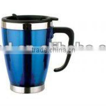double wall stainless steel car mug with handle