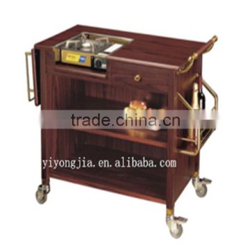 flushbonading flambe trolley dining cart with competetive price
