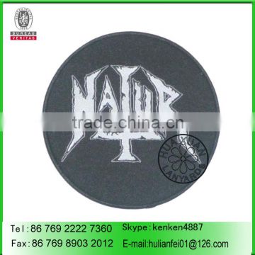 Iron on round woven patch, item WP17