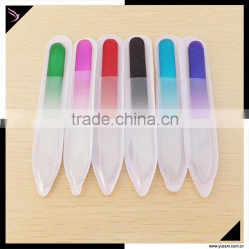 Custom Printed Crystal Glass Nail File with plastic cover