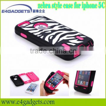 2013 New product zebra style PC hard case for iphone 5C, for iphone 5C case online shop china