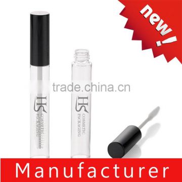 Hot sale cylinder clear lip gloss case with brush