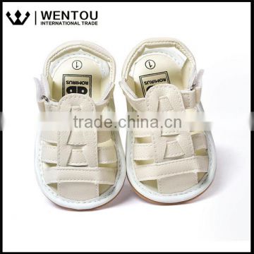 Wholesale Baby Fashion Toddler Unisex Baby Boys White Leather T-bar Sandal