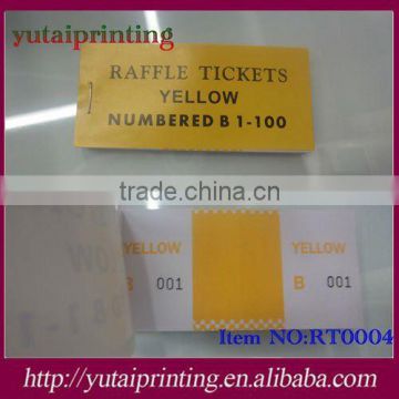 Double coloured paper raffle ticket