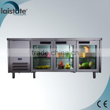 3 Doors 2/1 GN High Temperature Ventilated Refrigerated Counter