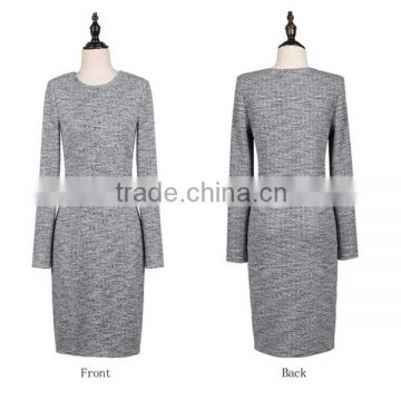 newest Elegant long sleeves womens , ladies fashion round neck generous sweater dresses