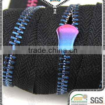 metal rainbow teeth zipper for garment