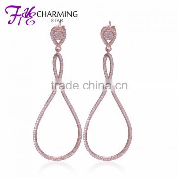 Women Simple Trendy Design Party Gold Hanging Earrings