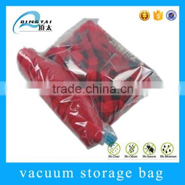 Folding space saver plastic roll up travel vacuum compressed bag for clothes storage