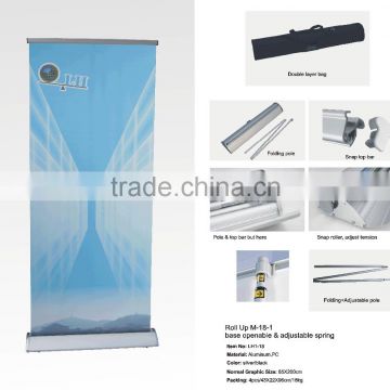 New design the base can open, aluminium roll up banner stand