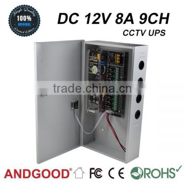 12VDC 8Amp 9 camera with backup SIWD1208-09CB power supply