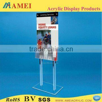 High clarity acrylic newspapers rack floorstanding