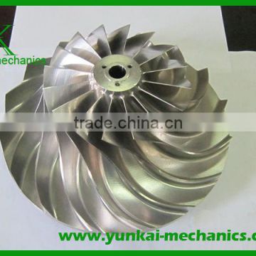 Stainless steel impeller, tubine blade and turbine impeller by precision cnc machining