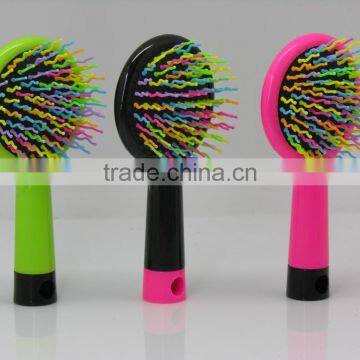 2016 rainbow detangle brush, round detanlge brush with mirror, mini rainbow brush