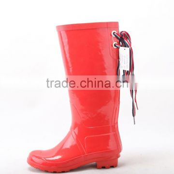 woman high tube rubber rain boots