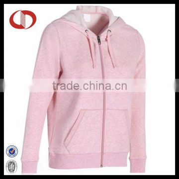 Woman custom full zip high quality hoodie from china