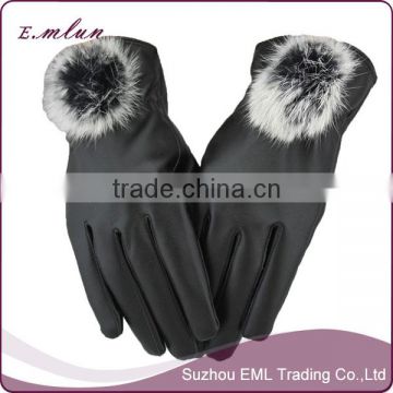 HOT SELLING Fancy Thick Winter Women Fake Leather Gloves