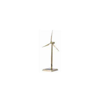 Zinc Alloy & ABS Plastic Blades Golden Metal Windmill for Solar Gifts