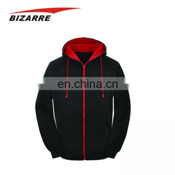 2018 Zip up wholesale plain blank high quality men hoodies