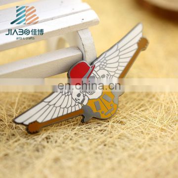 Jiabo custom pin badge skull wings metal lapel pin badge