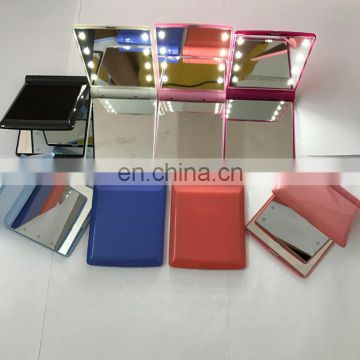 Chinese factory price LED light mirror folding makeup mirror