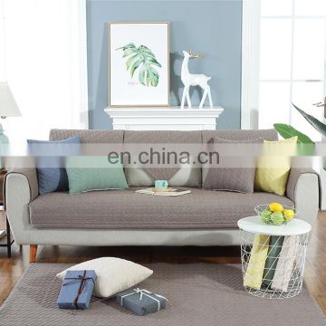 Wholesale Custom 100% Cotton Simple Style Fabrics Striped Non-slip Sofa Cover With High Quality