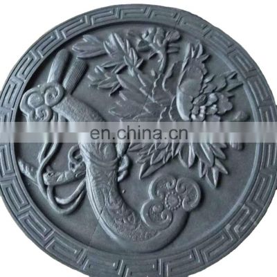 Factory natural stone relief flower carving pattern design and production Black Sandstone