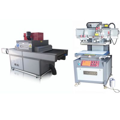 TM-Z2D Electric vertical screen printing machine with uv tunnel  curing machine factory