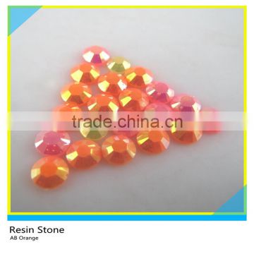 ss6-ss40 Hotfix Round Resin Stone AB Orange Flatback Epoxy Stone For Decoration