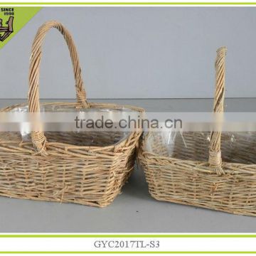 round handmade willow storage basket