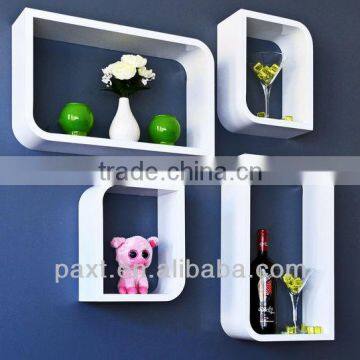 MDF rectangle cube wall shelves white matt finish