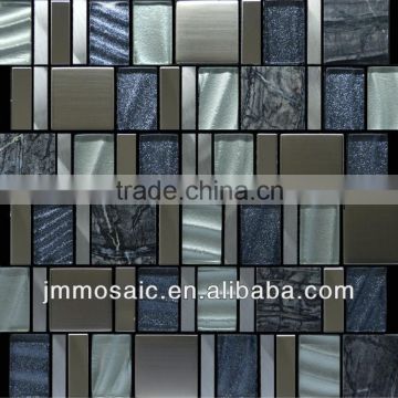 8MM Metellic Glass tile , Aluminum Mosaic Tile mix Resin Mosaic tile