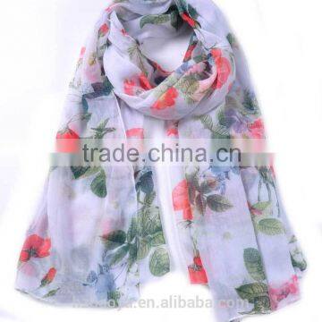 New stylish 100% voile polyester plain print scarf