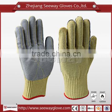 SEEWAY Leather Palm Safety Aramid Gloves