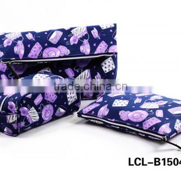 LCL-B1504139 printed pu pvc multifunction trendy make up soft fashion travel cosmetic bag