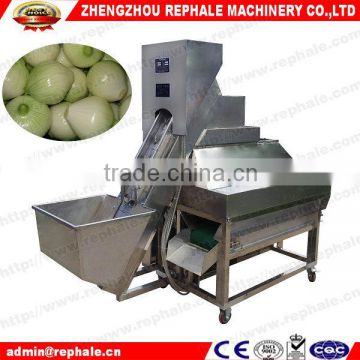 Single conveyor belt onion peeling machine