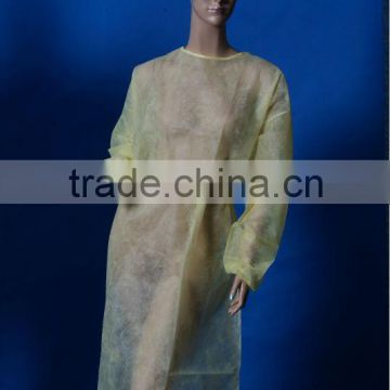 25g Nonwoven Yellow disposable Isolation Gown