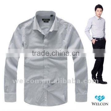 long sleeve 2012 latest brand design black and white plaids slim fit 100% cotton business formal men's dress shirts fashion