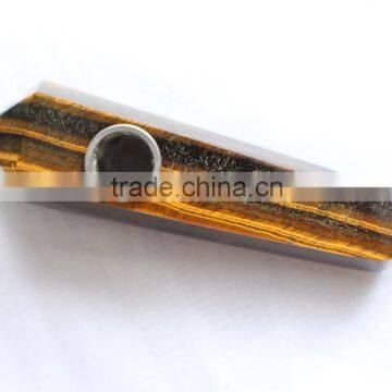 modern natural crystal tiger eye stone point smoking pipes