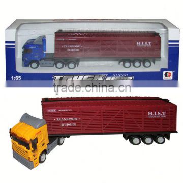 Top selling 23cm length free wheel die cast truck assemble toy