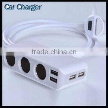 3-Socket Cigarette Lighter Outlet Splitter Best Selling 4 Ports Usb Charger Ac Adapter