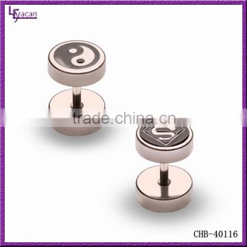 New Arrival Anodized Stainless Steel Beautiful Design Fake Ear Plugs